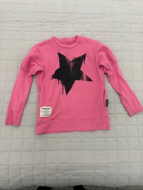 nununu Hot Pink Sweatshirt with Black Star Print